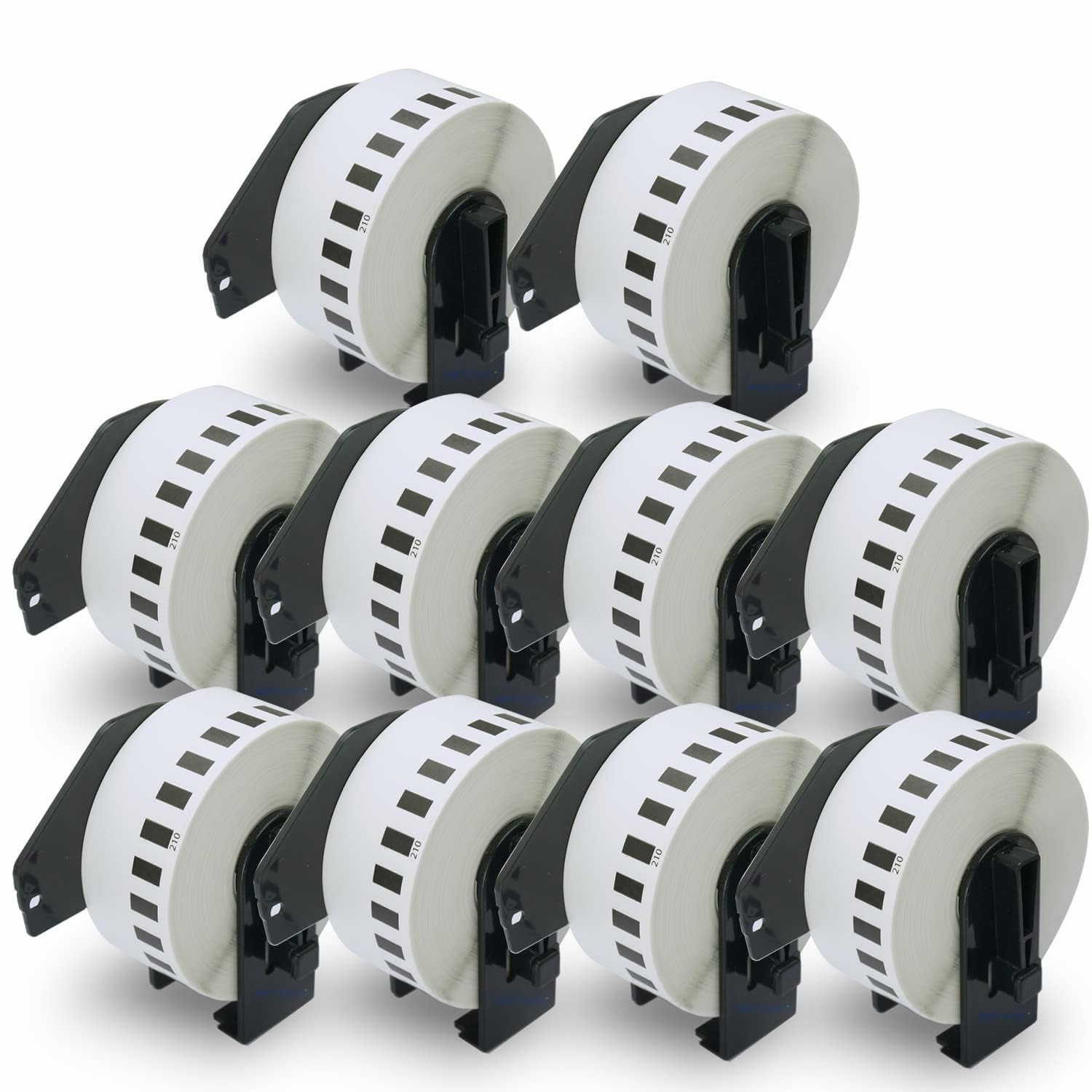 BETCKEY - 10 Rolls DK-22210 Labels, 29mm x 30.48m, 10 Continuous Length Paper Labels Compatible with Brother QL Label Printers