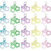 SyhirNmly 20 Pcs Star Keychain, Candy Color Star Keyring, Cute Acrylic Bell Pendant Key Chain Purse Bag Charms for Car Keys (Pink Blue Yellow Green Purple)