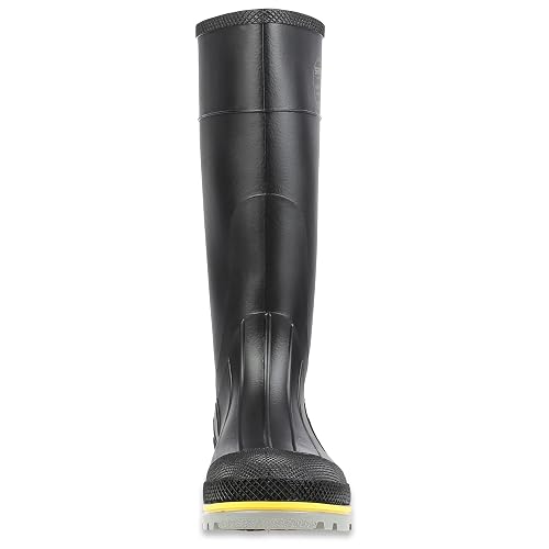 Servus Pro 15" PVC Chemical-Resistant Steel Toe Work Boots For Men (Gray/Yellow/Black, Size 12)