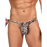 ohyeahlady Mens G-String Thong Underwear Snake Print Briefs Low Rise Sexy Hot Shorts for Mens Lingerie Soft T-Back Thong