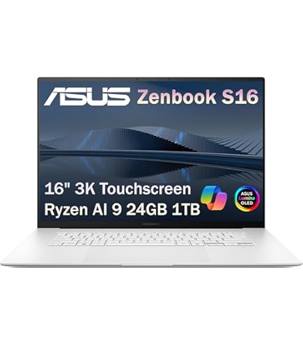 Amazon.com: ASUS Zenbook S 16 Laptop, AMD Ryzen AI 9 365, 24 GB