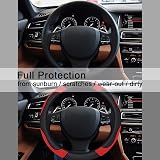 URAQT Steering Wheel Cover 3 Pack Microfiber Leather Universal 37-39cm Black Red view 6