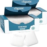 Cliganic Cotton Pads, 100% Pure Makeup Remover Face Pads, 100ct | Extra Large, Hypoallergenic, Lint-Free, Soft &amp; Absorbent for Toner &amp; Serum, Gentle Facial Use, No Shedding