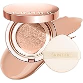 SKINTIFIC Full Coverage Cushion Foundation #22C Peach Beige| Satin Glow Finish, Oil-Control & Waterproof, Buildable Tattoo Cover Cushion for All Skin Types