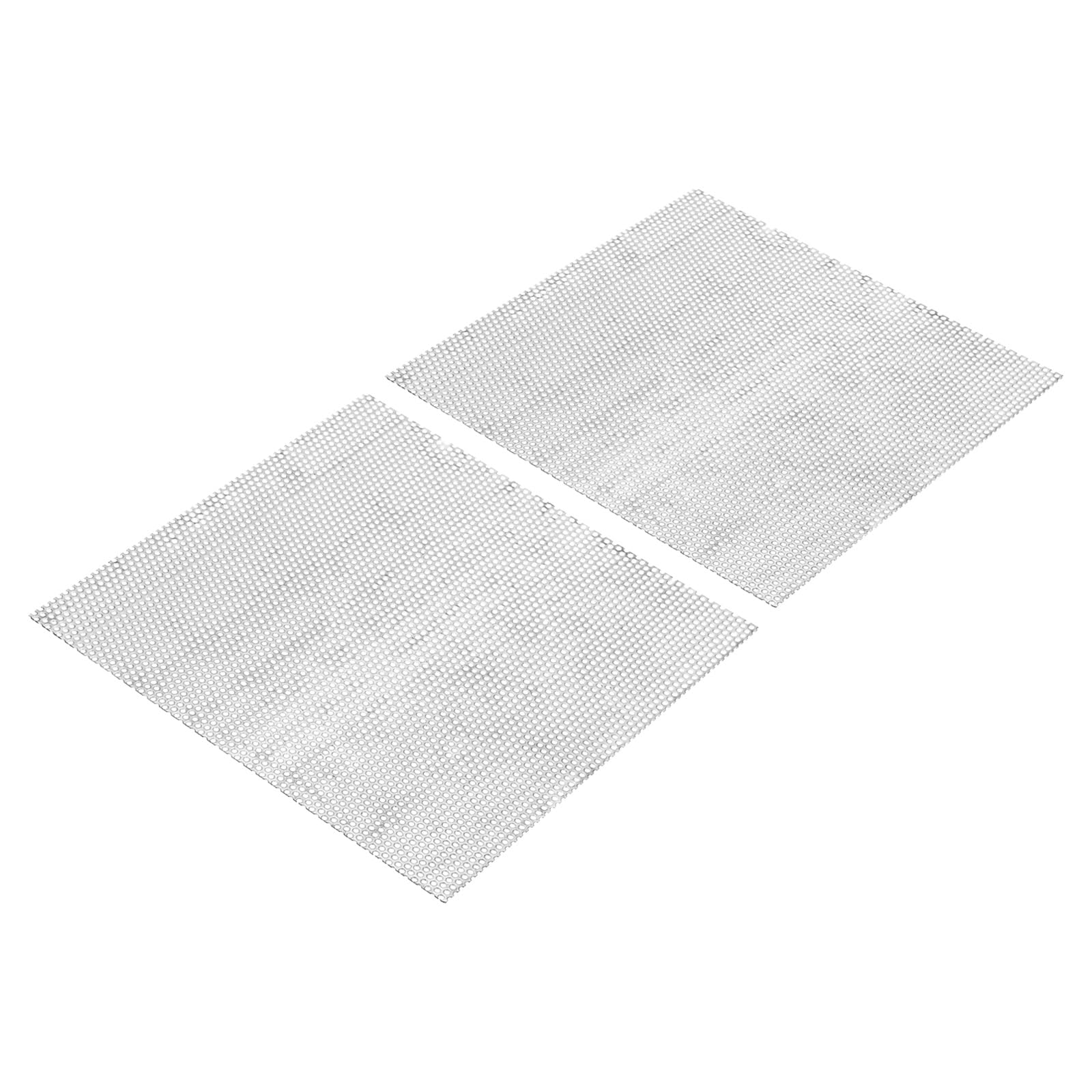 PATIKIL 11.8" x 11.8" 304 Stainless Steel Perforated Sheet, 2pcs 0.12" Hole 19GA Expanded Metal Mesh Plate Screen Decorative Meshes for Ventilation Smoking