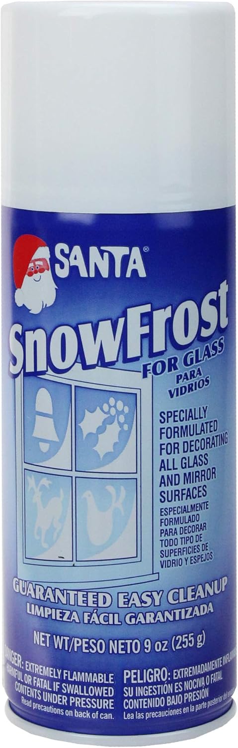Artificial Snow - Santa Winter White Snowfrost Christmas Artificial Snow Spray for Glass- 9 Ounces