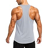 MAGCOMSEN Men's UPF 50+ Tank Tops Y Back Quick Dry Workout Gym Sleeveless Muscle Shirts Summer Bodybuilding Cut Off Shirt