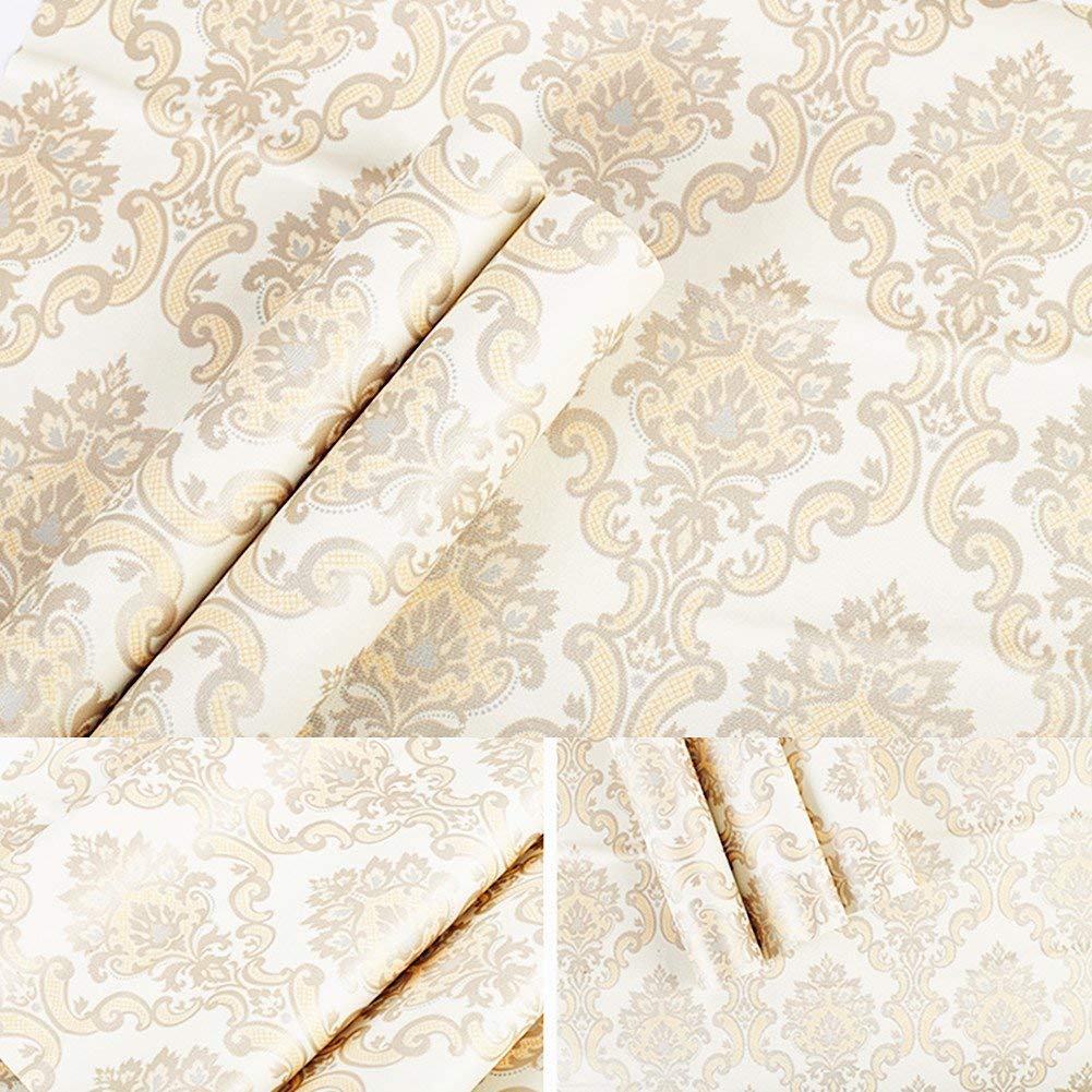 Bestery Gold Damask Adhesive Paper Shelf Liner Peel Stick