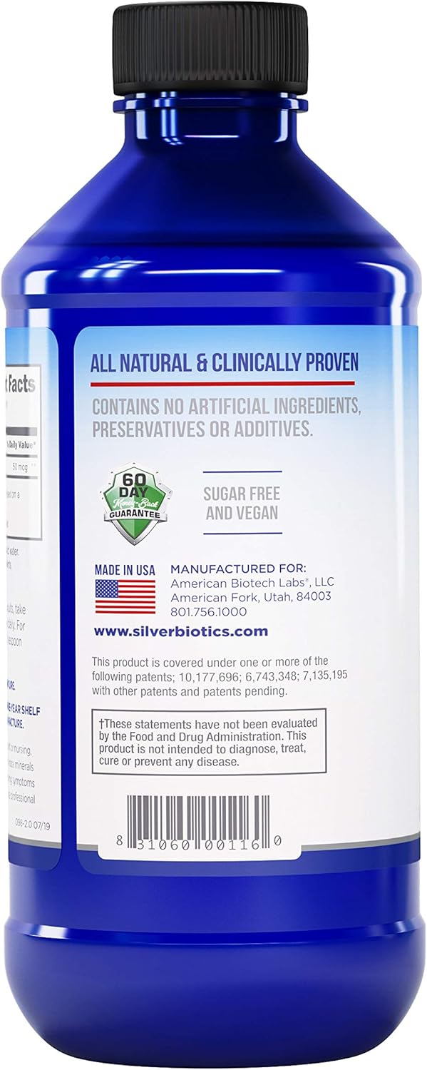American Biotech Labs - Silver Biotics - Daily Immune Support Supplement with SilverSol Technology - 16 fl. oz.: Health & Personal Care