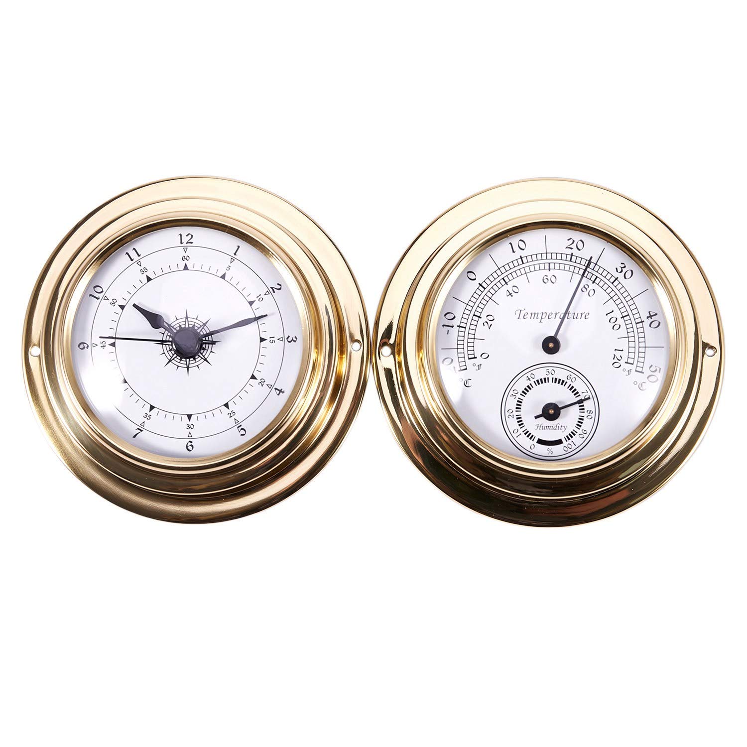 Hausdec Thermometer Hygrometer Barometer Watches Clock 2 Whole Set Weather Station Meter