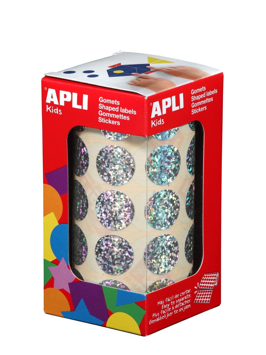 Apli Kids 11634 Roll of 1770 Round Metallic Stickers 20 mm HOLOGRAP