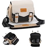 Cwatcun Camera Shoulder Bag Compact Camera Case, Small Waterproof Camera Messenger Bag with Tripod Holder, Travel Photography Bag for Canon, Nikon, Sony, Fuji DSLR/SLR/Mirrorless Camera, Lens
