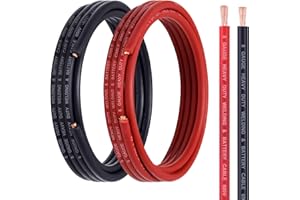 Geosiry 8 Gauge Battery Cable, 15FT Red + 15FT Black 8 AWG Welding Cable, Stranded Oxygen-Free Copper Wire for Automotive, Battery, Solar, Marine and Generator