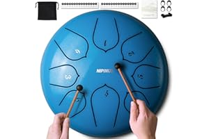 NIPINUS Rain Drum for Outside,Steel Tongue Drum - 6 Inch 8 Notes Metal HandPan Drums,Waterproof Rain Chime,Musical Gifts