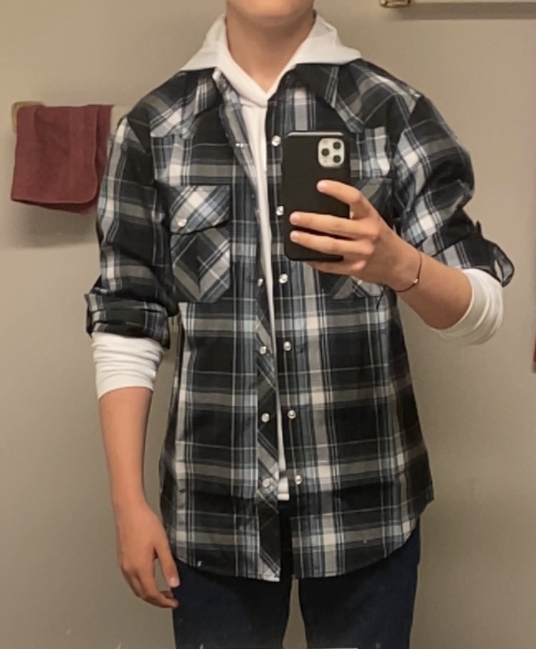 COEVALS CLUB Men's Western Cowboy Long Sleeve Pearl Snap Casual Button Down Up Plaid Work Shirts photo review