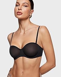 INLYRIC Women's Sheer Strapless Bras Mesh Sexy