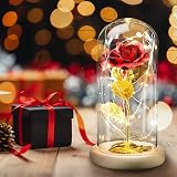 ADAZ 24K Eternal Rose in Glass Dome with LED Light for Her Gift view 6