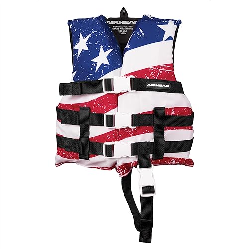 Sportstuff Child Type III Life Jacket | US Coast Guard Approved | Open Sides with 3 Body Belts & Buckles | Quick Dry Fabric, Secure Fit, Comfortable | Stars & Stripes