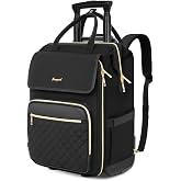 Arcoyard Rolling Backpack for Women, Travel Rolling Laptop Backpack with Wheels, Vertical &amp; Horizontal Storage 2 In 1, Flip-Top Design, Water-Resistant Overnight College Underseat Carry on Luggage