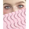 Bottom Lashes Clear Band Wispy Lashes Short C Curl Lower Lashes Natural Under Lashes Pack Jiocolor Cute Anime Bottom Eyelashes 7 Pairs R2, Black
