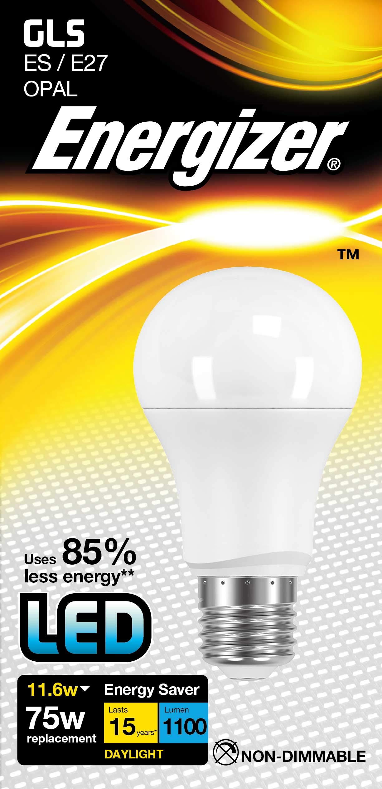 Energizer LED GLS Energy Saving Lightbulb, E27, 11.6 W, Warm White — image 1