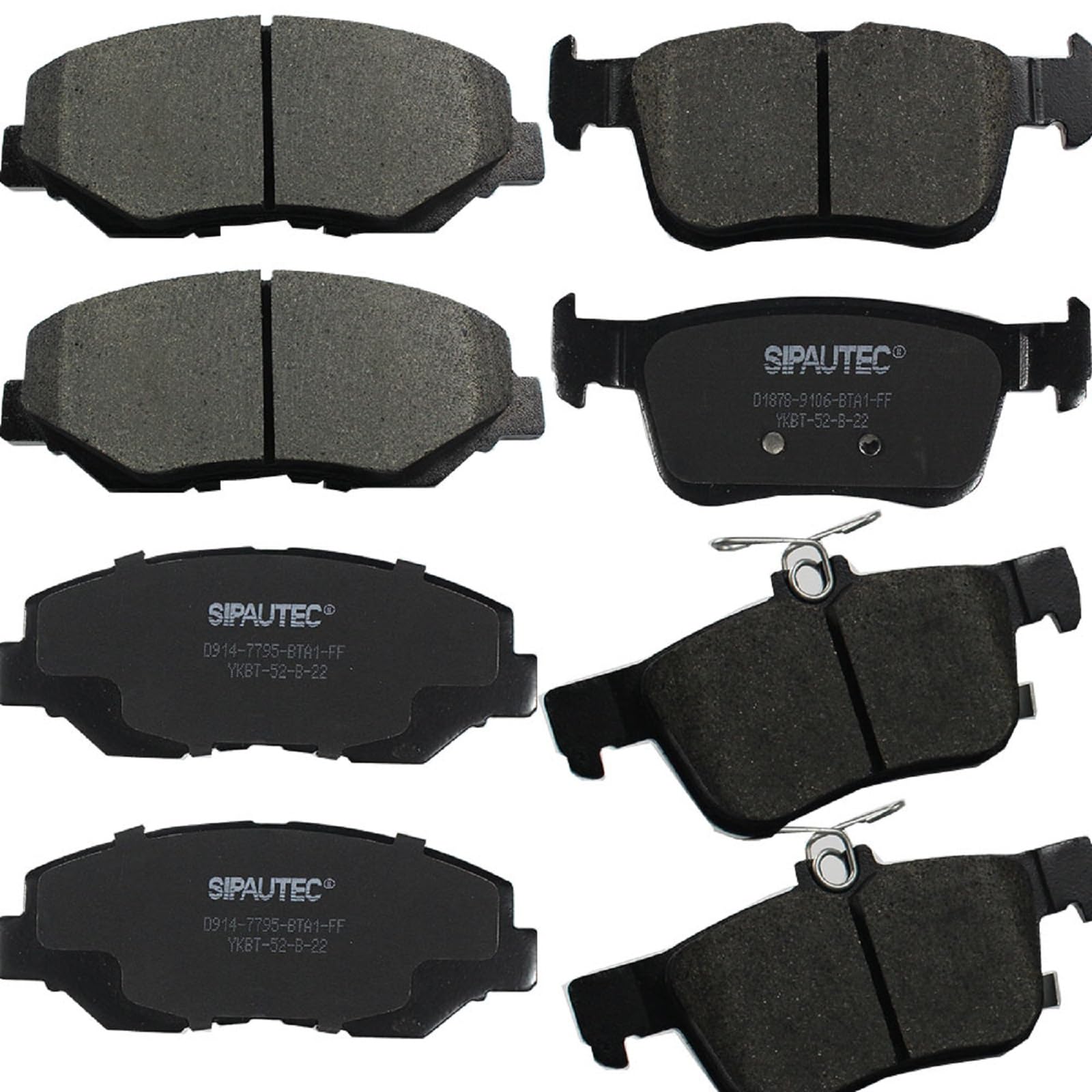 SIPAUTEC-8pcs Ceramic Brake Pads Set Replacement