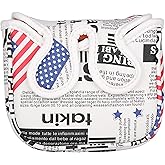 Golf Builder USA Stars and Stripes 2ball Magnet Golf Club Square Mallet Putter Head Cover for Center Shafts Putters