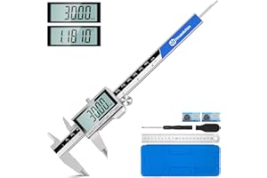 Housolution Digital Caliper, 6Inch Caliper Measuring Tool with Large LCD Screen, Inch/MM Switch, 4 Measuring Ways, Stainless Steel Micrometer Vernier Caliper with Splashproof Screen for Woodworkers