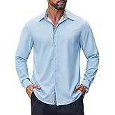 COOFANDY Men's Long Sleeve Wrinkle Free Dress Shirts Inner Contrast Business Casual Button Down Shirt