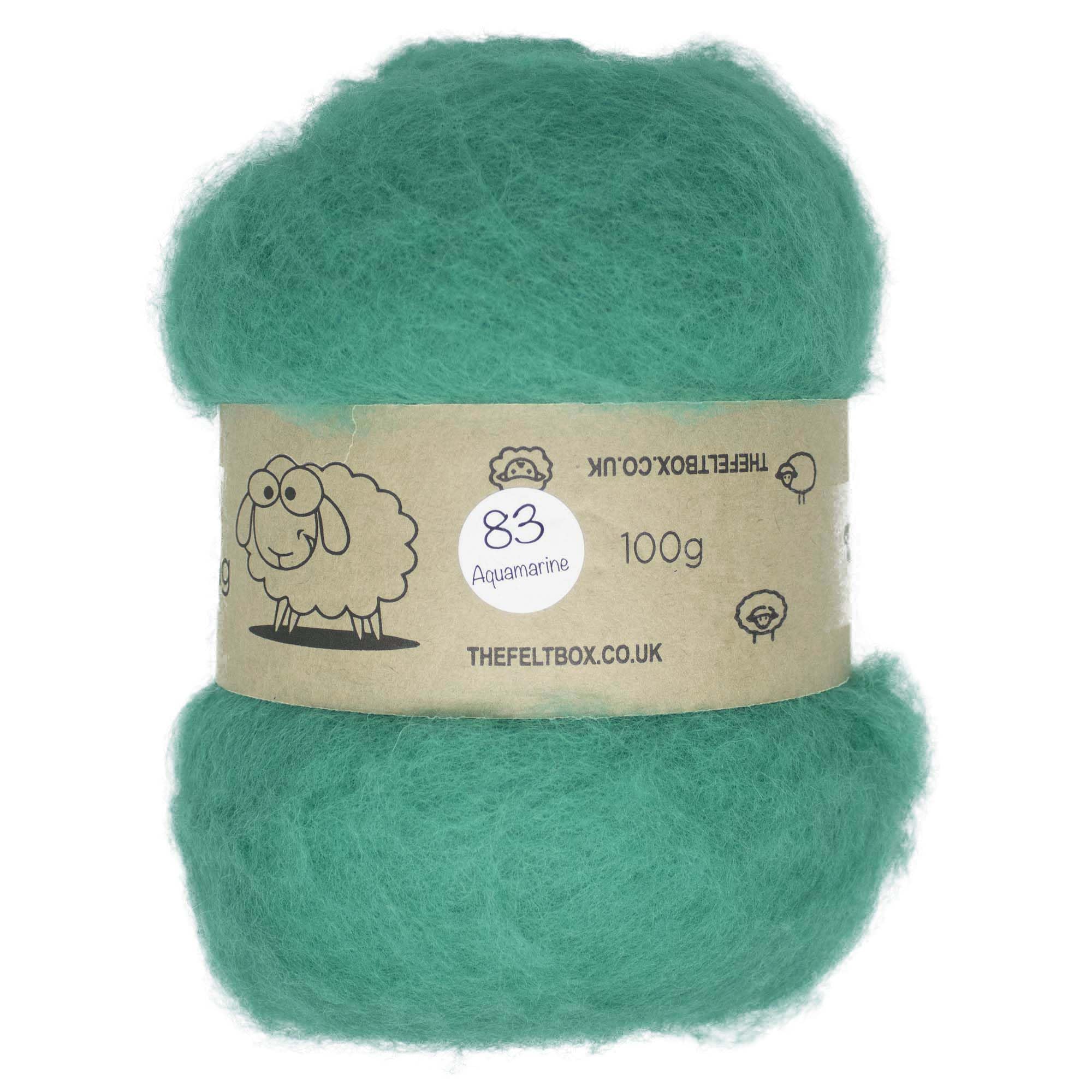 Carded Felting Batt – Aquamarine #83 – 100g Core & Finish Wool for Needle & Wet Felting – The Felt Box