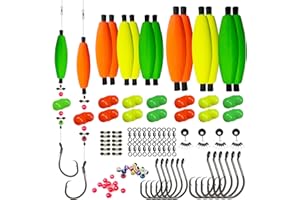 LOEIBMIRY Catfish Rig Making Kit Catfishing Rig Accessories 126PCS Catfish Tackle with Fishing Hook Swivels Sinker EVA Peg Float Rattle Beads Bobber Stoppers Fishing Bells Spinners