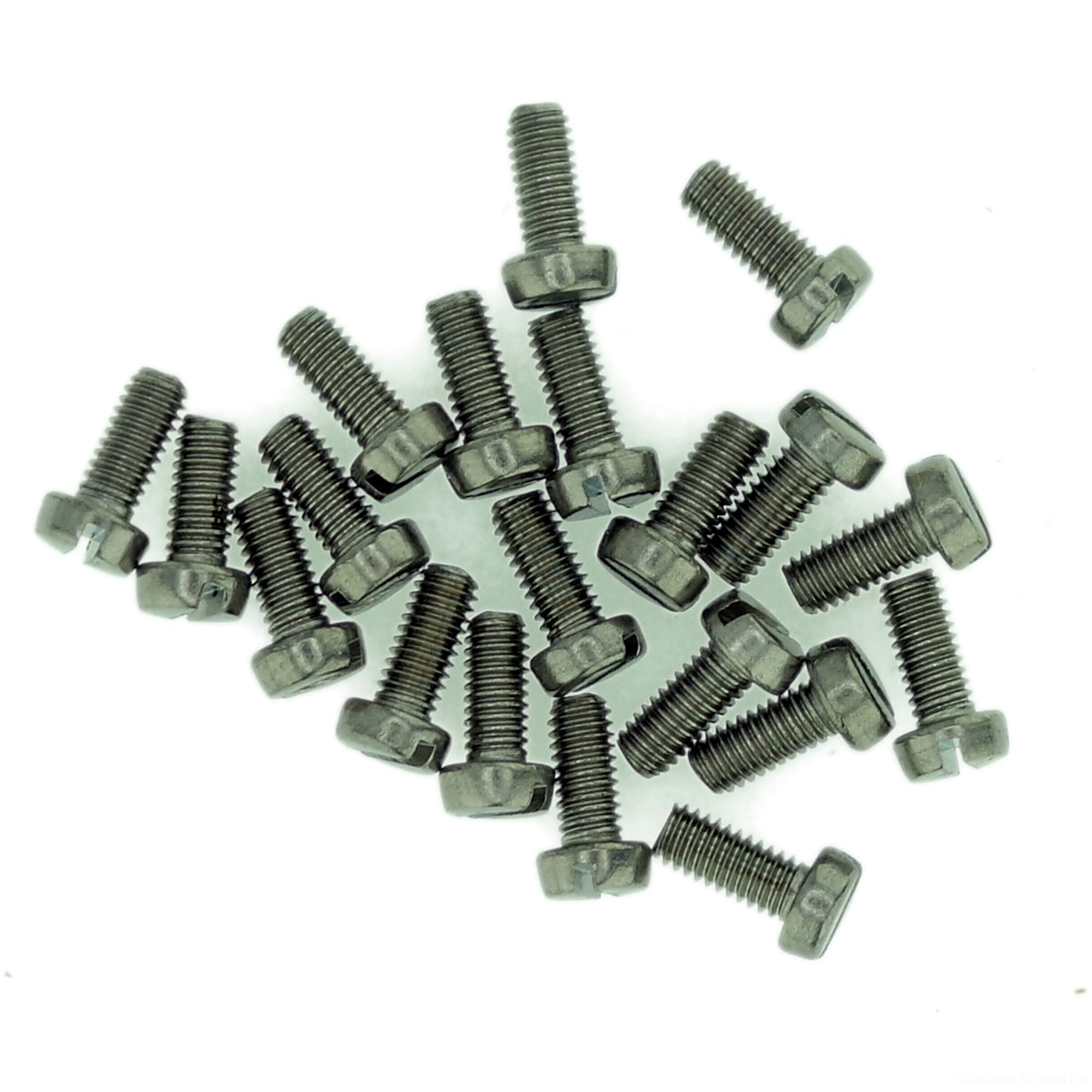 M1 (1mm x 12mm) Slot Cheese Machine Screw (Bolt) - Stainless Steel (A2) (Pack of 20)