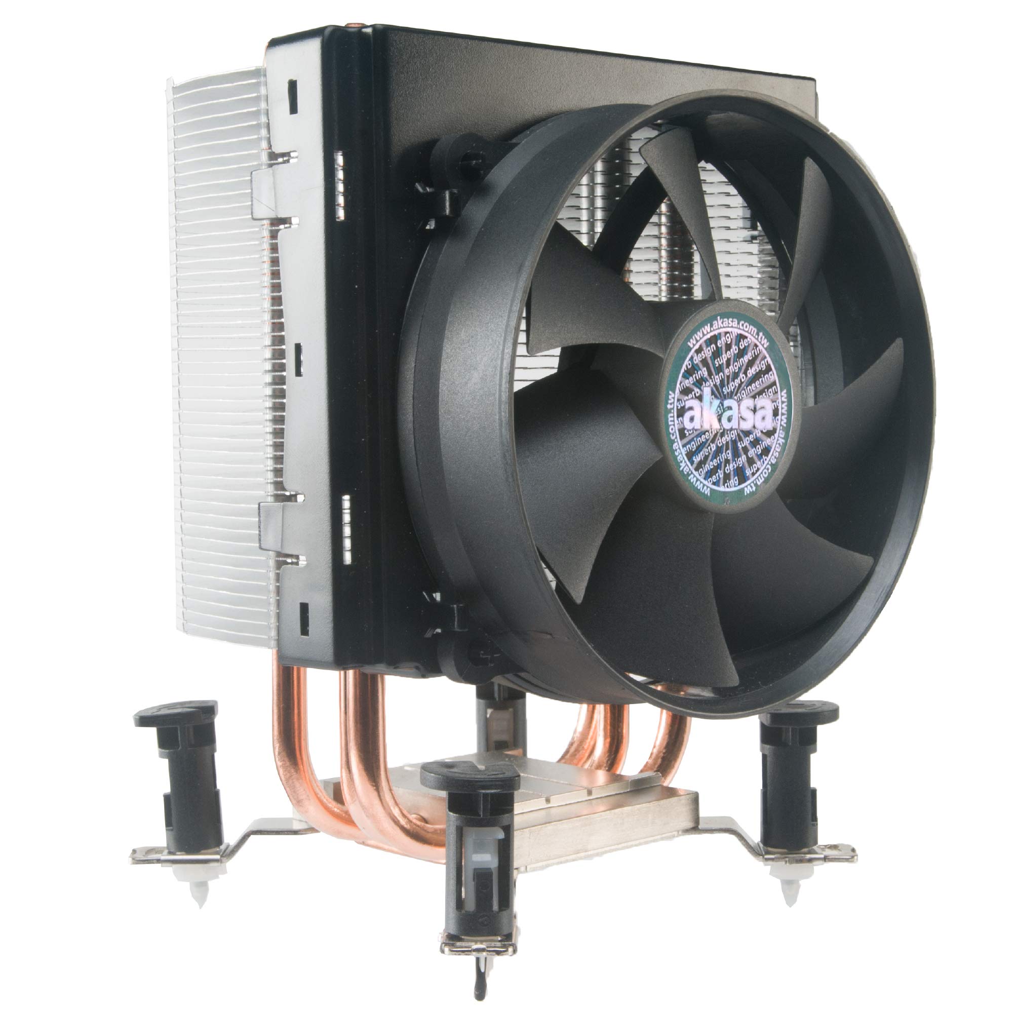 Akasa X4 | CPU Cooler | Copper Base & Heatpipes | PWM Cooling Fan | For Intel LGA775, LGA115X, LGA1200, LGA1366 and AMD 939, AM2, AM2+, AM3, AM3+, AM4, AM5 and FM1, FM2, FM2+ | AK-968