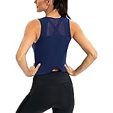 ICTIVE Workout Crop Tops for Women Yoga Cross Sleeveless Gym Mesh Back Running Tank Muscle Shirts