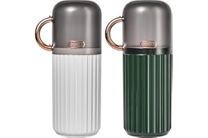 ELIVIDA 2Pcs Travel Toothbrush Cup Toothbrush Case Toothbrush Holder,Large Toothbrush Container for Toothbrush Toothpaste Razor,Toothbrush Holder with Cover for Home Business School (8.07x2.95 White+Green)