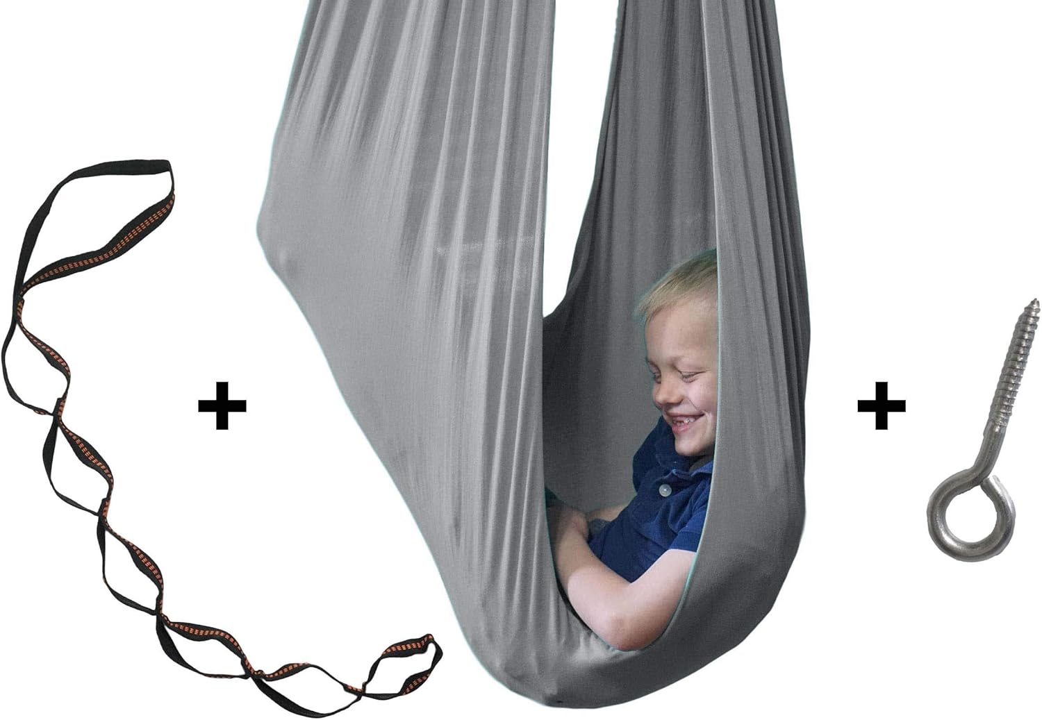 SENSORY4U Indoor Therapy Swing for Kids with Special Needs (Hardware Included) Snuggle Swing | Cuddle Hammock for Children with Autism, ADHD, Aspergers | Great for Sensory Integration (Gray Color) : Garden & Outdoor