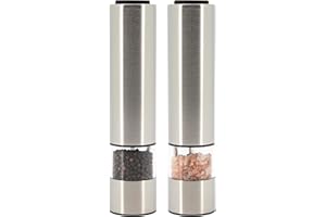Farberware - Automatic Salt Mill Set with Battery Operation, Adjustable Coarseness, Sleek Compact Form (Set of 2)