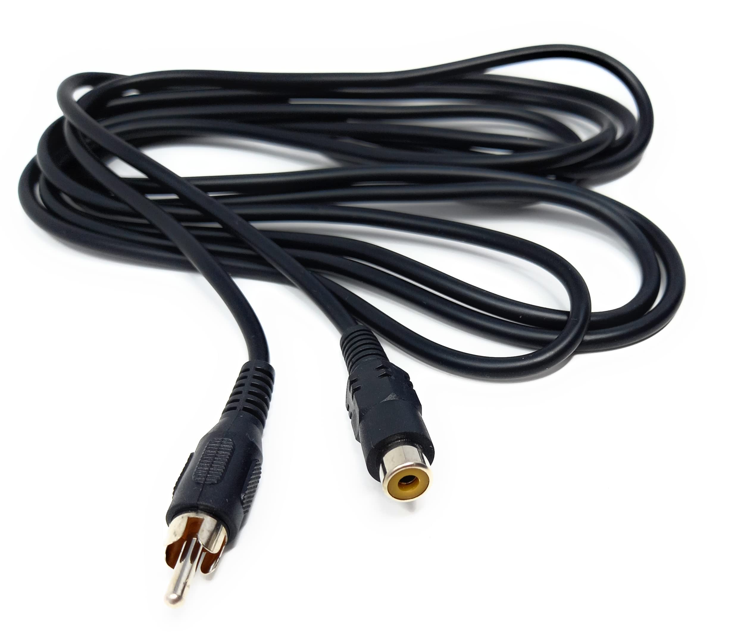 DRUT 2.5m RCA to RCA Socket Mono Single Phono Extension Cable HI-FI/TV Audio Video Lead Cord 8ft Black