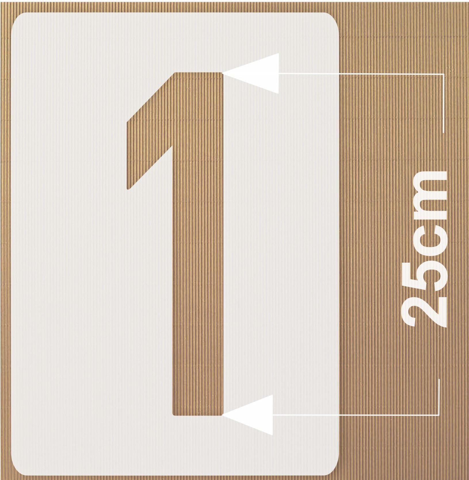 Number Stencil No. 35 | Number Height 25 cm | 1 Set Numbers 0-9 | 10 Individual Stencils | Painting Stencil | Wall Stencil