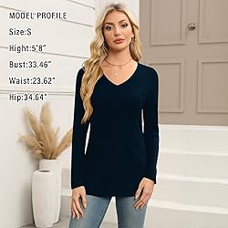 Elesomo Womens Tops Long Sleeve Cotton Casual