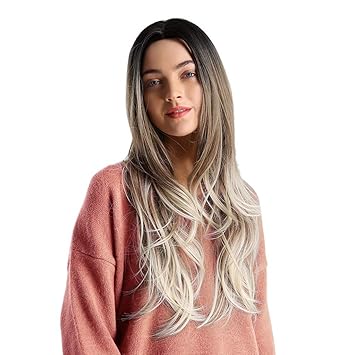 Amazon Com Xindda Mix Color Gradient Wig Lady Long Curly Hair