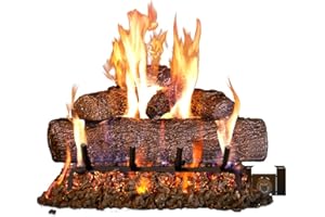 REALFYRE Peterson Fyreside 24-inch Live Oak Log-Set with Vented Burner | Safety Pilot Control Valve and Gas Connection Kit. (Propane Gas Only)