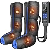 Air Compression Leg Massager with Heat : MUSUGY Sequential Foot and Calf Massager for Circulation and Pain Relief, with 9 Intensity, 6 Modes, 3 Heat - for Mom, Dad, Standing Jobs & Daily Relaxation