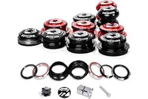 BUCKLOS 1-1/8 Bike Headset MTB Threadless 34 44 44-50.6 44-55 44-56 41.8-52mm, Straight Tapered Tube Mountain Bikes Road Bicycle Double Sealed Bearings Headsets, for Frame Fork Expander Plug Star Nut
