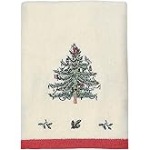 Spode - Hand Towel, Soft & Absorbent Cotton, Holiday Bathroom Decor (Spode Christmas Tree Collection)