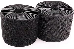 HTBMALL 2" Sew On Hook and Loop Strips, Non-Adhesive, Nylon Strips Fabric Fastener Tape Interlocking Tape for Sewing Crafts and DIY Projects, 2 Inch x 6.5 Feet