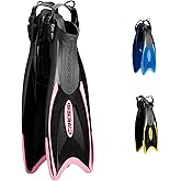 Cressi Snorkeling Fins, Palau, Adjustable Open Heel, Travel Fins for Adults | Quick-Adjust Buckle, Lightweight &amp; Comfortable, Efficient Propulsion, Diving Fins, Scuba Fins, Snorkel Gear, Made in Italy