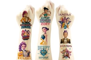 TWGOGOTIC 20pcs Demon Movie Hunters Temporary Tattoos for Kids Cartoon Decal Temporary Tattoos Body Stickers for Birthday Party Decorations,DIY Activity Supplies