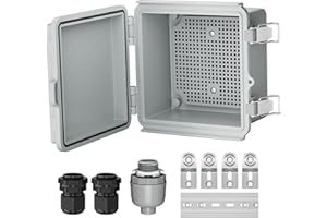 Joinfworld Outdoor Electrical Box Waterproof IP67 6X6 Plastic Project Box Enclosure Weatherproof for WiFi Electronics Solar N