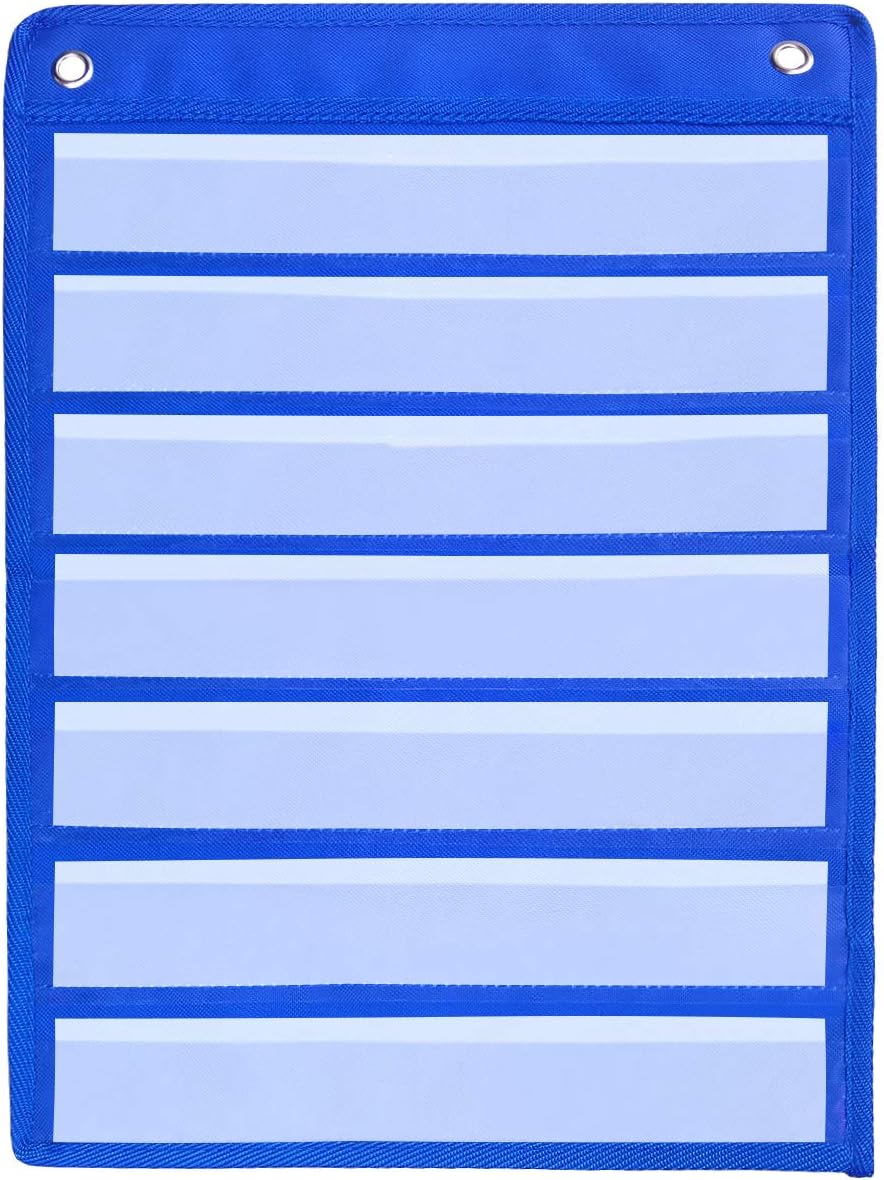 Magnetic Pocket Chart Squares with 10 Dry Erase Cards for Standards for Classroom,2 Hangers,and 3 Hooks Included,Daily Schedule,Activities,Class Demonstrations